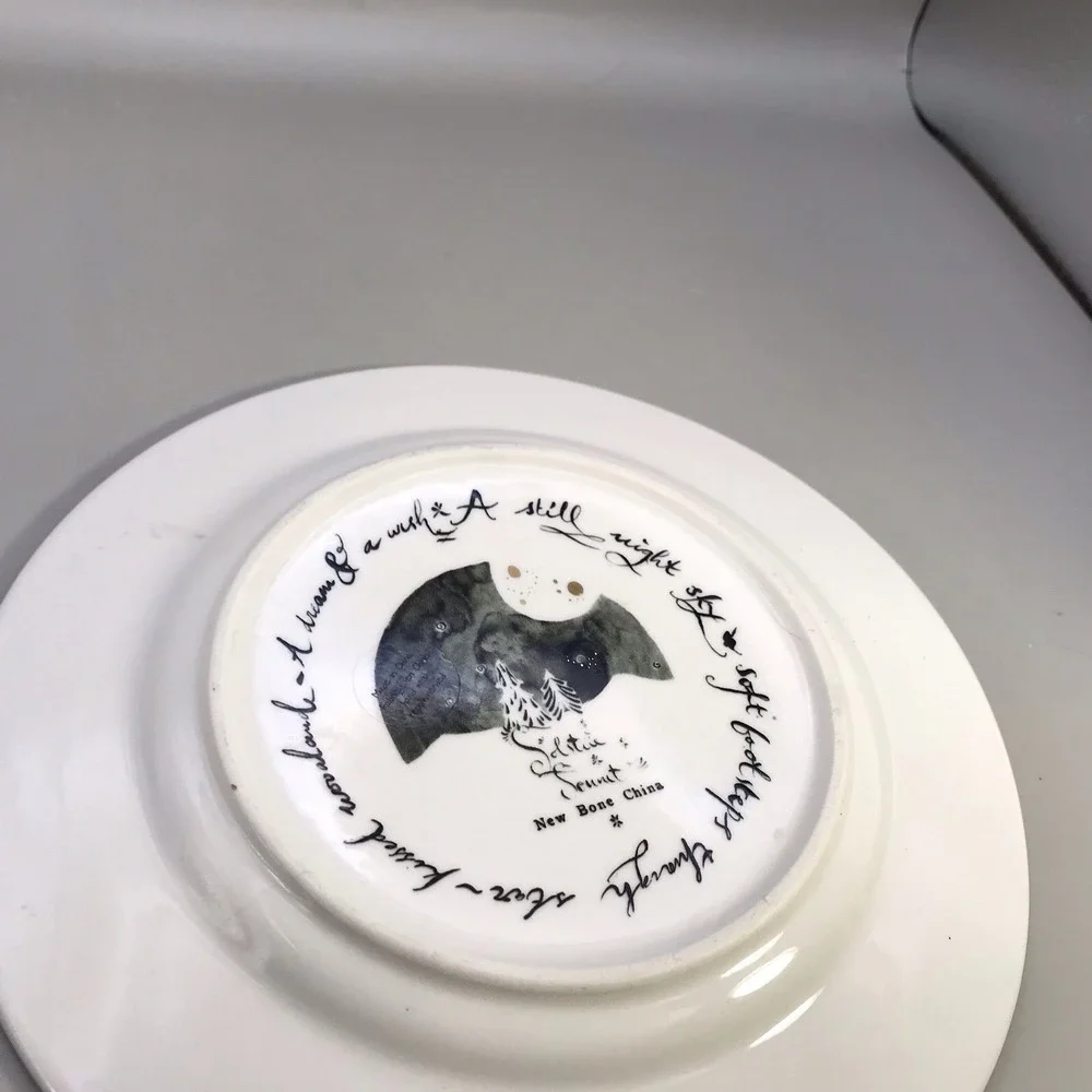 Anthropologie Solstice Sonnet‎ Moonlit Forest Dessert Plate 8